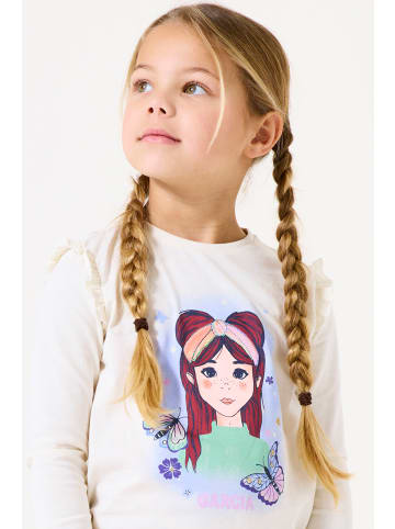 Garcia Langarmshirt Rüschen an den Schultern in warm white