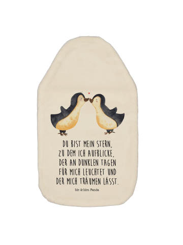 Mr. & Mrs. Panda Wärmflasche Pinguin Liebe mit Spruch in Weiß
