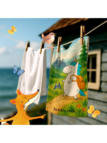 Mr. & Mrs. Panda Mini-Handtuch Einhorn Bergsteiger Design ohne S... in Weiß