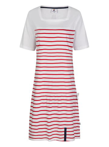 Wind Sportswear Maritimes Strandkleid in weiß-rot