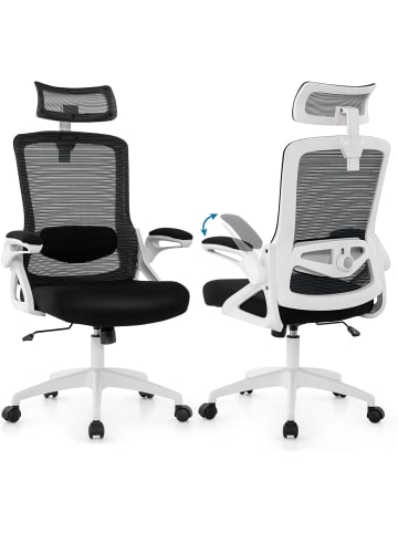 COSTWAY Ergonomischer Bürostuhl verstellbar in Weiß