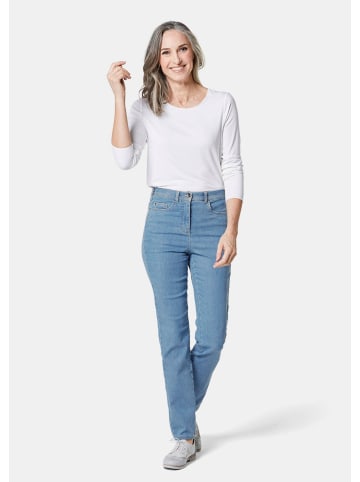 GOLDNER Kurzgröße:  Damen Jeans Slim Fit LOUISA, Stretch in hellblau