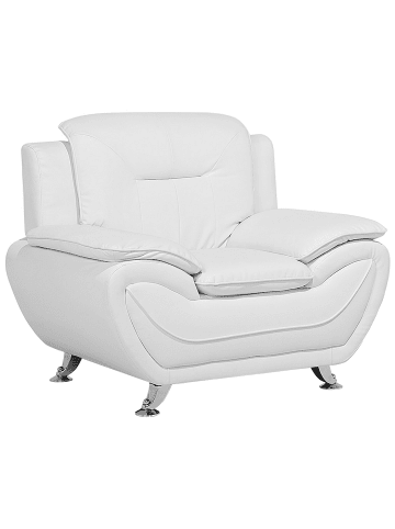 Beliani Sessel LEIRA in Weiß/Silber - (W) 108 x (H) 88 x (L) 84 cm