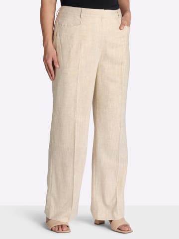 sheego Leinen-Hose in champagner-goldfarben