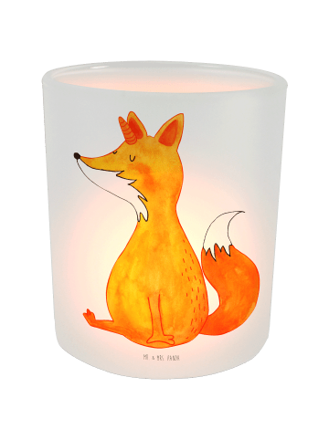 Mr. & Mrs. Panda Glas Teelichthalter Einhorn Wunsch ohne Spruch in Transparent