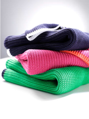 creation L Lyocell-Baumwoll-Pullover in fuchsia