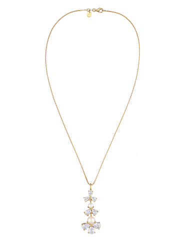 Elli Halskette 925 Sterling Silber Blume, Tropfen in Gold