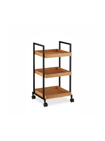 relaxdays Servierwagen in Natur - (B)37 x (H)69,5 x (T)34 cm