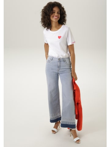 Aniston CASUAL T-Shirt in weiß-rot-pink