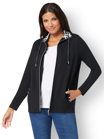 Sieh an! Shirtjacke in schwarz-ecru-bedruckt