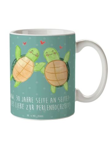 Mr. & Mrs. Panda Trinkbecher 30. Hochzeitstag Perlenhochzeit mit... in Meeresbrise