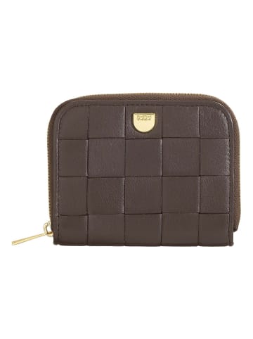 DuDu Woven Geldbörse Leder 10 cm coffee brown