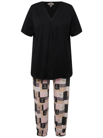 Ulla Popken Pyjama in schwarz