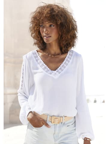 Vivance by Lascana Crinklebluse in weiß