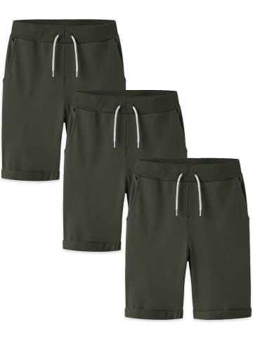 name it Shorts Elastischer Bund 3er-Set Eingrifftaschen in Grün-3