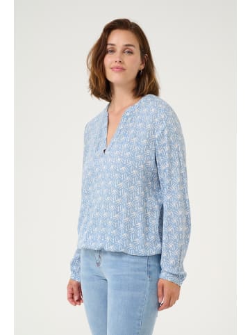 Kaffe Langarm-Bluse KAditte in Blue/Moonstruck Print