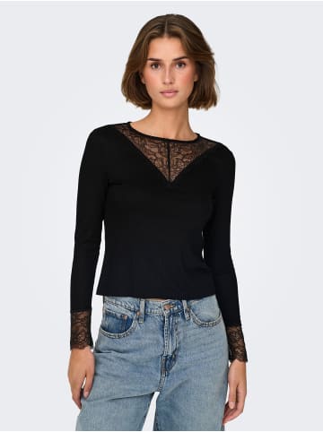JACQUELINE de YONG Top Neckholder Spitzen-Details Langarm Regular Fit in Schwarz-2