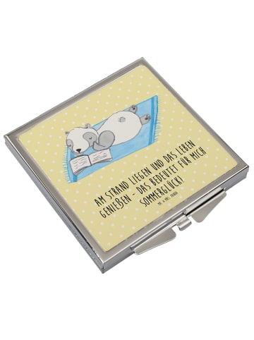 Mr. & Mrs. Panda Kleiner Spiegel Sommerglück mit Spruch in Gelb Pastell