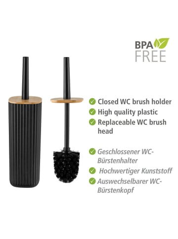 Wenko WC-Garnitur Rotello Schwarz, WC-Garnitur Mod. Rotello Schwarz in Schwarz