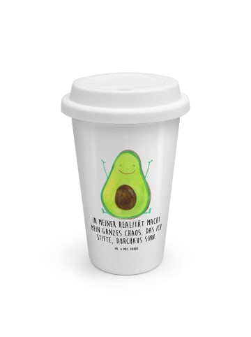 Mr. & Mrs. Panda To Go Becher Avocado Glücklich mit Spruch in Weiß