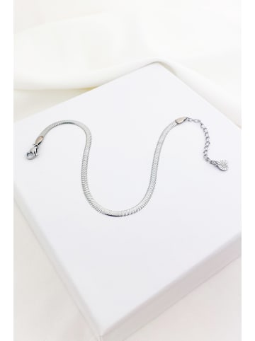 Hey Happiness Fußkette Schlangenkette Edelstahl in Silber - (L) 21 cm