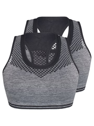 Sassa 2er Pack Sport-BH in dunkelgrau