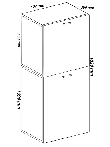 VCM  Kleiderschrank Jugendschrank Lona Drehtüren in Weiß / Honig-Eiche