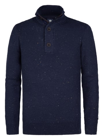 Petrol Industries Melierter Pulover Buffalo in Blau