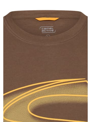 Camel Active T-Shirt mit Print in Schlammbraun