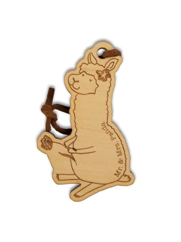 Mr. & Mrs. Panda Schlüsselanhänger Alpaka Blume ohne Spruch in Braun