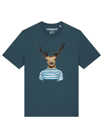 wat? Apparel T-Shirt Hirsch in Petrol