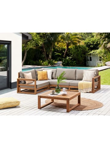 Beliani 2-tlg Lounge Set TIMOR in Braun/Grau/Beige