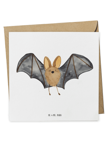 Mr. & Mrs. Panda Grußkarte Fledermaus Flügel ohne Spruch in Weiß