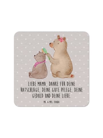 Mr. & Mrs. Panda Untersetzer Bär Kind mit Spruch in Grau Pastell