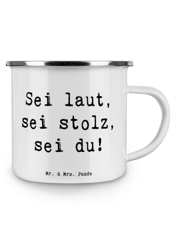 Mr. & Mrs. Panda Becher Spruch Sei du Mutig mit Spruch in Weiß