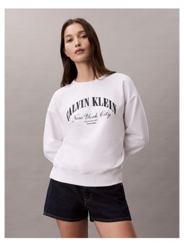 Calvin Klein College Logo Sweatshirt in Weiß