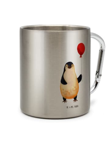 Mr. & Mrs. Panda Edelstahlbecher Pinguin Luftballon ohne Spruch in Silber