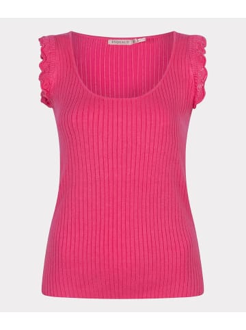 Esqualo Top mit Häkel Volant in Magenta