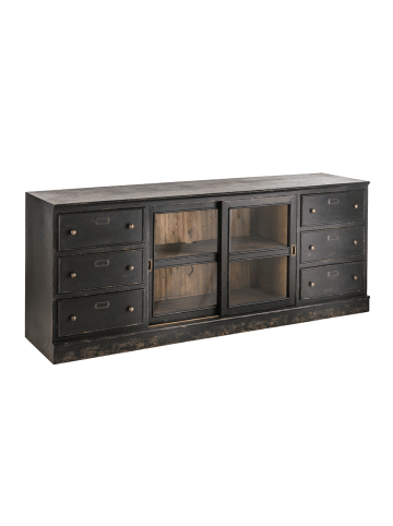 Signature Sideboard AMSTERDAM in Schwarz - (W) 200  x (H) 80  x (L) 50  cm