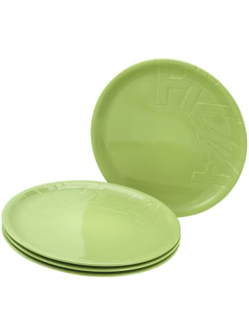 CreaTable 4 er-Set 21670 Gourmet Pizzateller Set in Grün