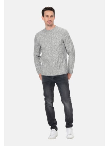KEY LARGO Pullover 'Founder' in hellgrau-meliert
