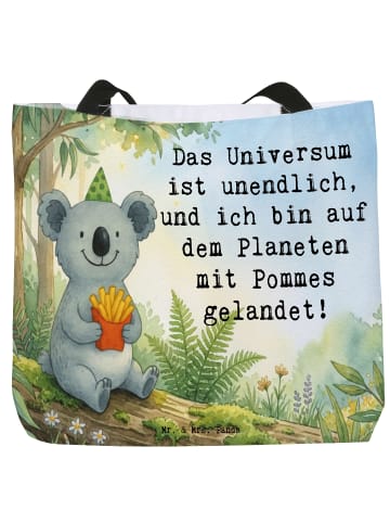Mr. & Mrs. Panda Tote Bag Koala Pommes Design mit Spruch in Weiß