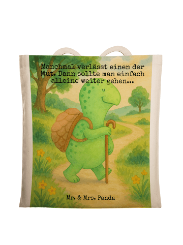 Mr. & Mrs. Panda Schultasche Schildkröte Wanderer Design mit Spruch in Weiß