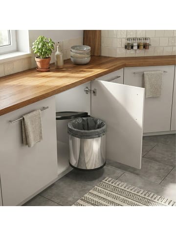 relaxdays Einbaumülleimer in Silber - 14 l