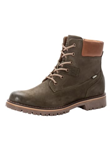 Camel Active Leder Schnürstiefel mit warmem Wollfutter in Khaki