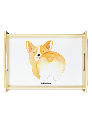 Mr. & Mrs. Panda Dekotablett Corgi Po ohne Spruch in Weiß