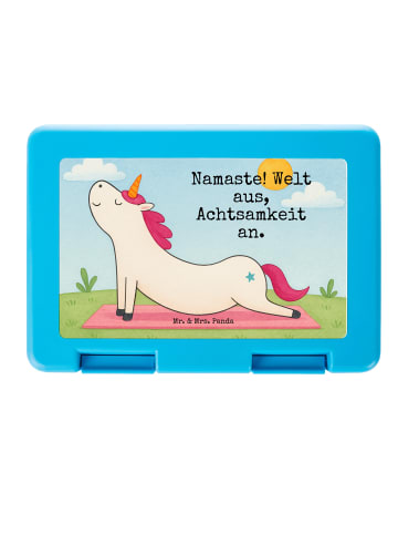 Mr. & Mrs. Panda Essensbox Einhorn Yoga Design mit Spruch in Weiß