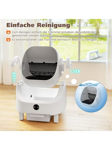 COSTWAY Selbstreinigende Katzentoilette in Weiß