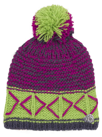 GUGGEN MOUNTAIN Mütze Bunt in Fuchsia-Gelb