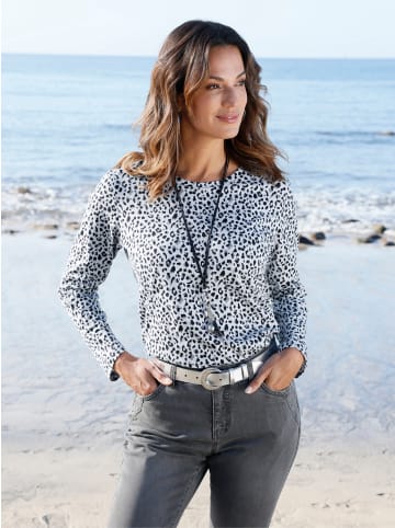 WITT WEIDEN Print-Shirt in hellgrau-schwarz-bedruckt